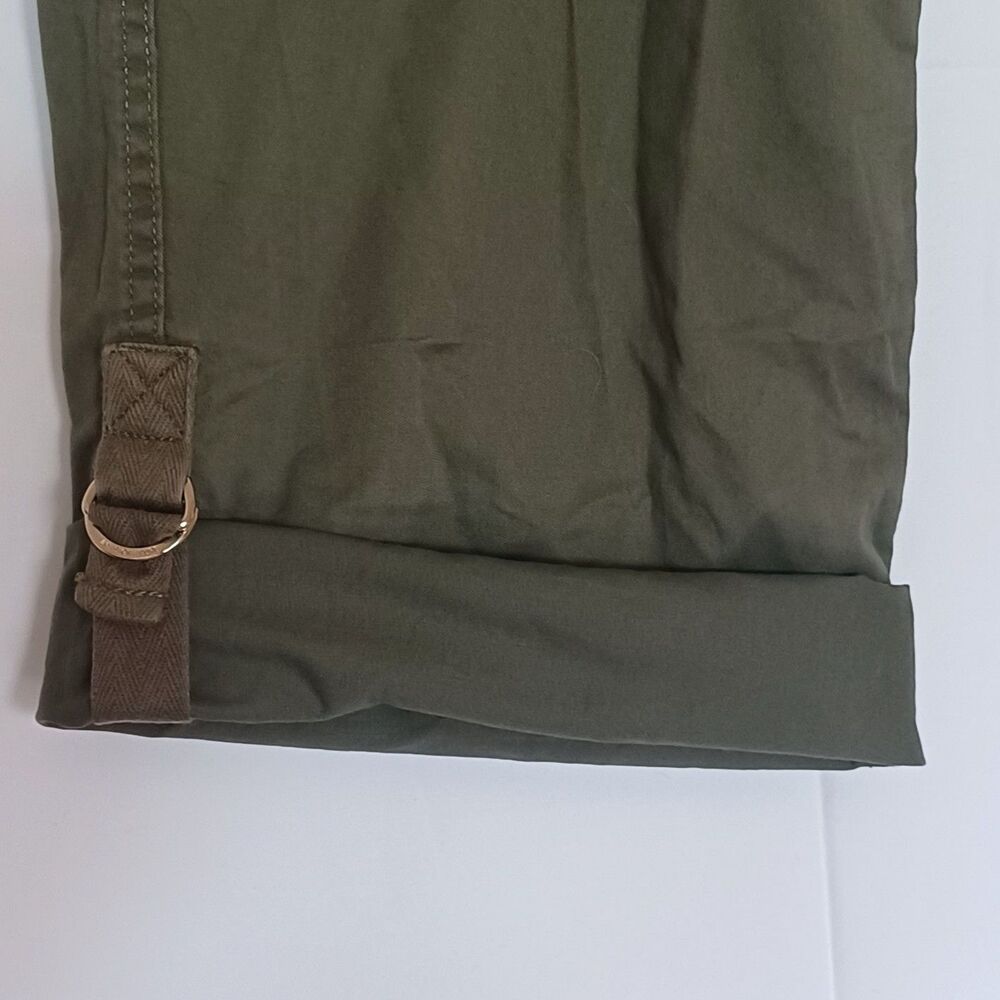 Jones New York Signature Women’s 12 Green Cargo Straight‑Leg Twill Cotton Pants - Picture 9 of 14